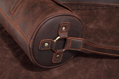 Vintage Leather Small Barrel Messenger Bag Shoulder Bag For Men - iwalletsmen
