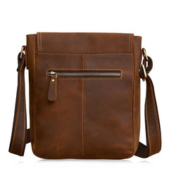 Vintage Leather Small Messenger Bag Shoulder Bag Crossbody For Men - iwalletsmen