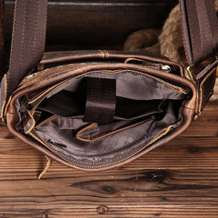 Vintage Leather Mens Cool Small Messenger Bag Cool Shoulder Bag For Men - iwalletsmen
