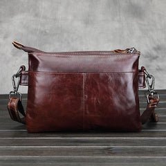 Leather Mens Coffee Cool Small Messenger Bag Vintage Shoulder Bags For Men - iwalletsmen