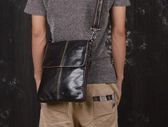 Vintage Leather Small Messenger Bag Shoulder Bag For Men - iwalletsmen