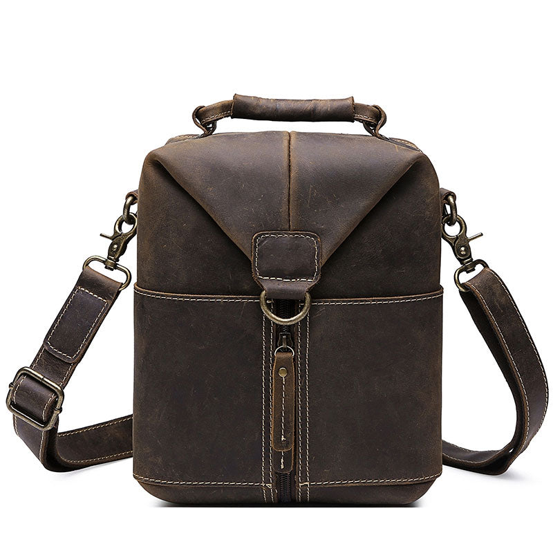 Vintage Leather Small Messenger Bag for men Shoulder Bag for men - iwalletsmen