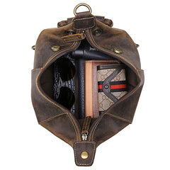 Vintage Leather Small Messenger Bag for men Shoulder Bag for men - iwalletsmen