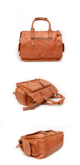 Vintage Light Brown Mens Leather Briefcase Work Handbag Brown 13'' Computer Briefcase For Men - iwalletsmen