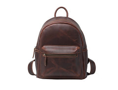 Vintage Mens Coffee Leather Backpack Travel Backpack Leather School Backpacks for Men - iwalletsmen