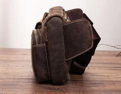 Vintage Mens Leather Biker Fanny Pack Waist Bags Fanny Bag For Men - iwalletsmen