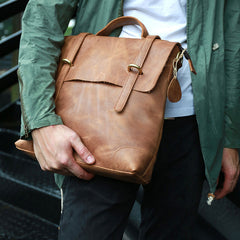 Vintage Mens Leather Briefcase Handbag Shoulder Bag Backpack for men - iwalletsmen