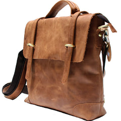 Vintage Mens Leather Briefcase Handbag Shoulder Bag Backpack for men - iwalletsmen