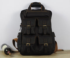 Vintage Mens Leather Large Laptop Backpack Travel Backpack Leather School Backpacks for Men - iwalletsmen