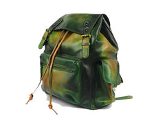 Vintage Mens Leather School Backpack Travel Backpack Leather Hiking Backpack for Men - iwalletsmen