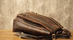 Vintage Mens Leather School Backpacks Laptop Backpack Travel Leather Backpack for Men - iwalletsmen