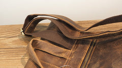 Vintage Mens Leather Small Backpack Travel Backpack Leather School Backpacks for Men - iwalletsmen