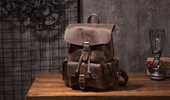 Vintage Mens Leather Small Backpack Travel Backpack Leather School Backpacks for Men - iwalletsmen