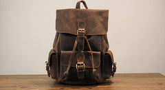 Vintage Mens Leather Small Backpack Travel Backpack Leather School Backpacks for Men - iwalletsmen