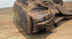 Vintage Mens Leather Small Backpack Travel Backpack Leather School Backpacks for Men - iwalletsmen