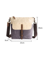 Wax Canvas Leather Mens Small Waterproof Vertical Green Side Bag Courier Bag Messenger Bag for Men - iwalletsmen