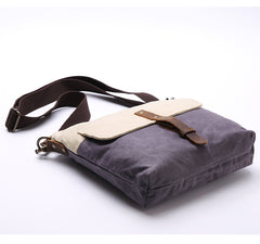Wax Canvas Leather Mens Small Waterproof Vertical Green Side Bag Courier Bag Messenger Bag for Men - iwalletsmen
