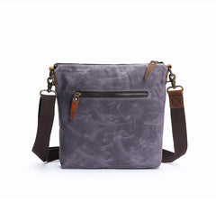 Wax Canvas Leather Mens Small Waterproof Vertical Green Side Bag Courier Bag Messenger Bag for Men - iwalletsmen