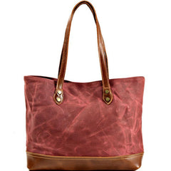 Waxed Canvas Mens Womens Tote Handbag Messenger Bags Camel Canvas Shoulder Tote Bag For Men and Women - iwalletsmen