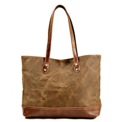 Waxed Canvas Mens Womens Tote Handbag Messenger Bags Red Canvas Shoulder Tote Bag For Men and Women - iwalletsmen