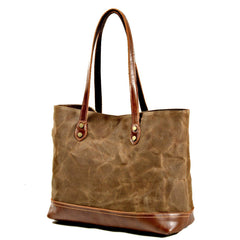 Waxed Canvas Mens Womens Tote Handbag Messenger Bags Black Canvas Shoulder Tote Bag For Men and Women - iwalletsmen