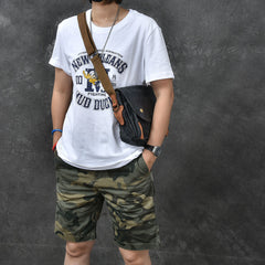 Waxed Canvas Leather Mens Gray Side Bag Khaki Messenger Bag Small Courier Bag For Men - iwalletsmen