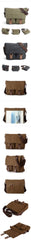 Waxed Canvas Leather Mens Small DSLR Camera Bags Side Bag Messenger Bag Shoulder Bag For Men - iwalletsmen