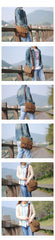 Waxed Canvas Leather Mens Small DSLR Camera Bags Side Bag Messenger Bag Shoulder Bag For Men - iwalletsmen