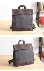 Canvas Leather Mens Womens Small 13'' School Backpack College Backpack for Men - iwalletsmen