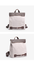 Canvas Leather Mens Womens Small 13'' School Backpack College Backpack for Men - iwalletsmen