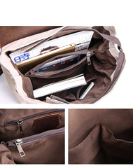 Canvas Leather Mens Womens Small 13'' School Backpack College Backpack for Men - iwalletsmen