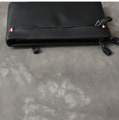 Black Leather Mens Business Clutch Bag Wristlet Clutch Wallet For Men - iwalletsmen