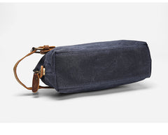 Waxed Canvas Leather Mens Women's Waterproof Cosmetic Bag Clutch Bag Handbag Storage Bag Wash Bag For Men - iwalletsmen