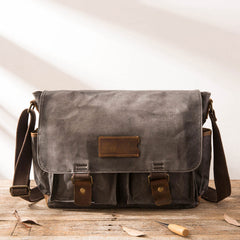 Waxed Canvas Messenger Bags for men Vintage Shoulder Bag for men - iwalletsmen