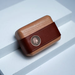 Coffee Wood Leather AirPods Pro Case with Clip Strap Leather Pro AirPods Case Airpod Case Cover