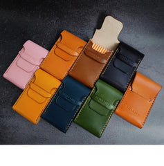 Wooden Green Leather 20pcs Slim Cigarette Case Custom Slim Cigarette Holder for Women