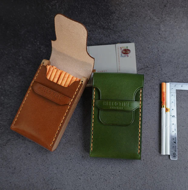Wooden Green Men Leather 20pcs Cigarette Case Custom Cigarette Holder –  iwalletsmen