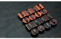 Round Wooden Earphone Holder Headphone Wooden Organizer Rolling Keeper Cable Organizer Gift for audiophile - iwalletsmen