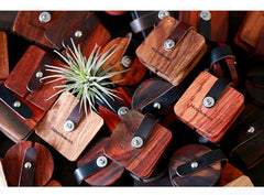 Square Wooden Earphone Holder Headphone Wooden Organizer Rolling Keeper Cable Organizer Gift for audiophile - iwalletsmen