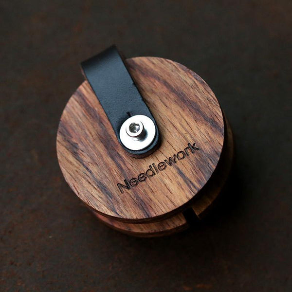 Round Wooden Earphone Holder Headphone Wooden Organizer Rolling Keeper Cable Organizer Gift for audiophile - iwalletsmen