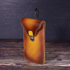 Tan Leather Cell Phone Holster Mens Belt Pouches Waist Bags BELT BAG Belt Holster For Men - iwalletsmen