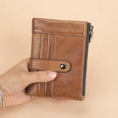 Brown Leather Billfold Wallet for Men Bifold Wallet Brown Leather Small Wallet For Men - iwalletsmen