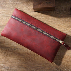 Red Zip Wallet Zip Clutches Pen Cases Makeup Holder Pen Pouch Artist Pen Case for Men