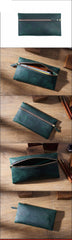 Green Zip Wallet Zip Clutches Pen Cases Makeup Holder Pen Pouch Artist Pen Case for Men