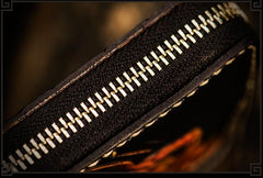 Handmade Leather Acalanatha Mens Chain Biker Wallet Cool Leather Wallet With Chain Wallets for Men