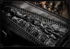 Handmade Leather Mens Chain Biker Wallet Cool Leather Wallet Long Clutch Wallets for Men