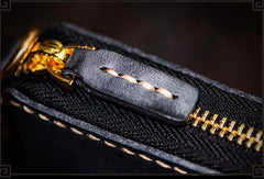 Handmade Leather Tibetan Mens billfold Wallet Cool Chain Wallet Biker Wallet for Men
