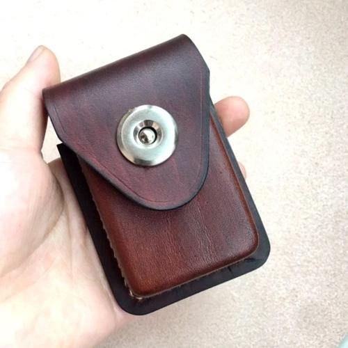Cool Brown Leather Cigarette Case with Lighter Holder Cigarette Case Holder For Men - iwalletsmen