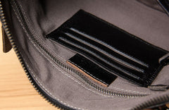 Cool Leather Mens Clutch Wristlet Bag Handmade Vintage Zipper Clutch for Men