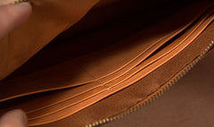 Cool Leather Mens Clutch Wristlet Bag Vintage Zipper Clutch for Men